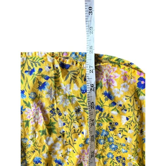 Old Navy Women's Yellow Floral Long Sleeve Lightweight Top - Picture 7 of 8